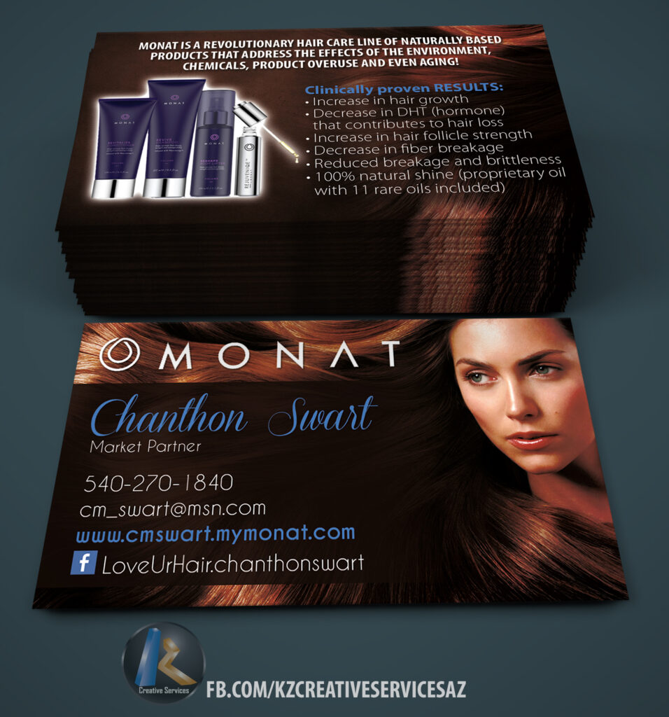 Business hair product cards​